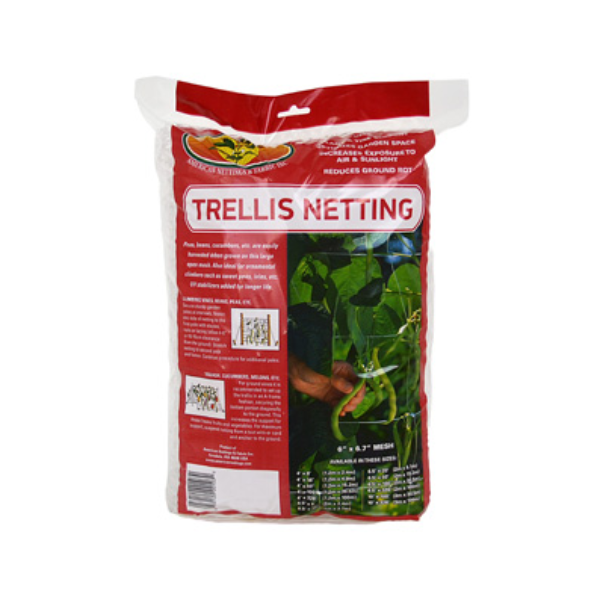 American Nettings Trellis Netting, 15.25 cm (6") Squares, 1.95 x 3.6 m (6.5' x 12'), Clear