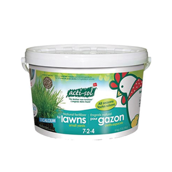 Acti-Sol Natural Lawn Fertilizer Small Size Yard 7-2-4 (6 kg / 13 lb)