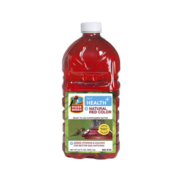 More Birds Bird Health+ Ready-to-Use Nectar, Natural Red (64 oz)