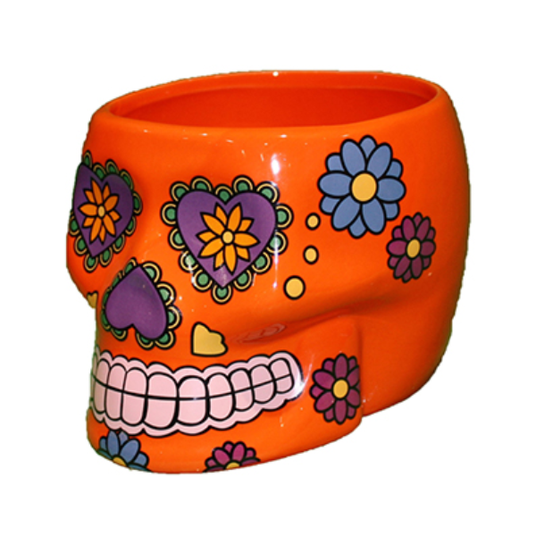 Braun Day Of The Dead Planter, Orange