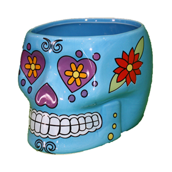 Braun Day Of The Dead Planter, Blue
