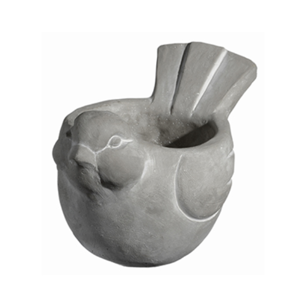 Classic Home & Garden Small Cement Bird Planter, Natural