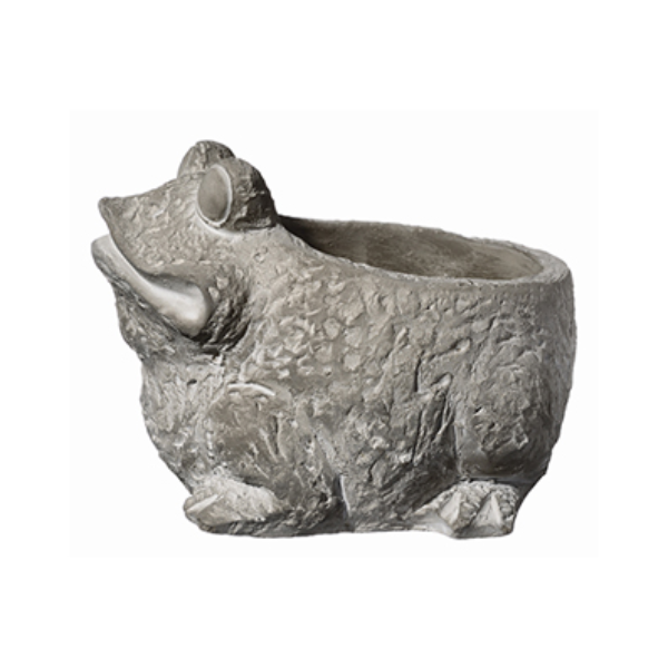 Classic Home & Garden Small Cement Frog Planter, Natural