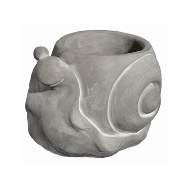Classic Home & Garden Small Cement Snail Planter, Natural