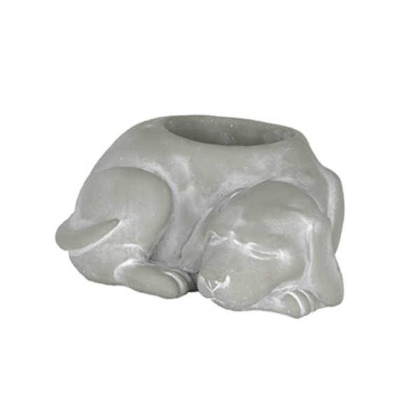 Classic Home & Garden Large Cement Sleeping Dog Planter, Natural