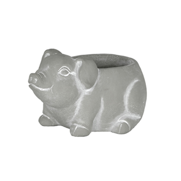 Classic Home & Garden Small Cement Piglet Planter, Natural