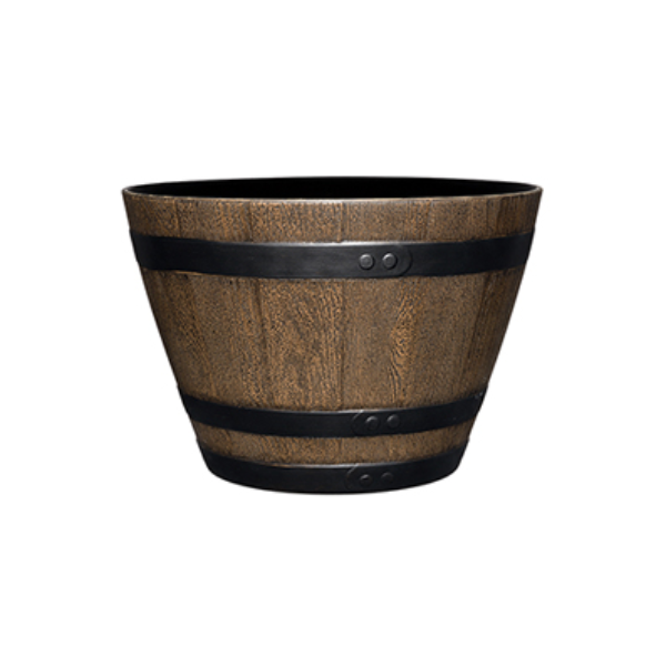 Classic Home & Garden 38 cm (15") Jameson Whiskey Barrel Planter, Kentucky Walnut