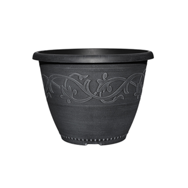 Classic Home & Garden 11" Sutton Park Round Planter, Slate