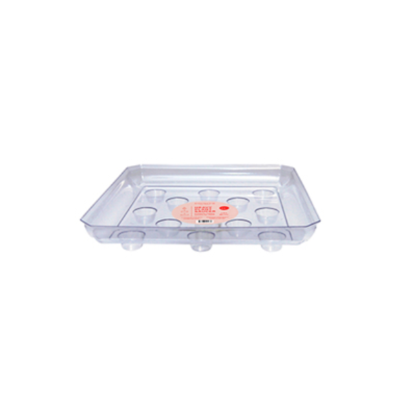 Curtis Wagner 30.5 cm (12") Square Designer Heavy Plant Saucer, Clear