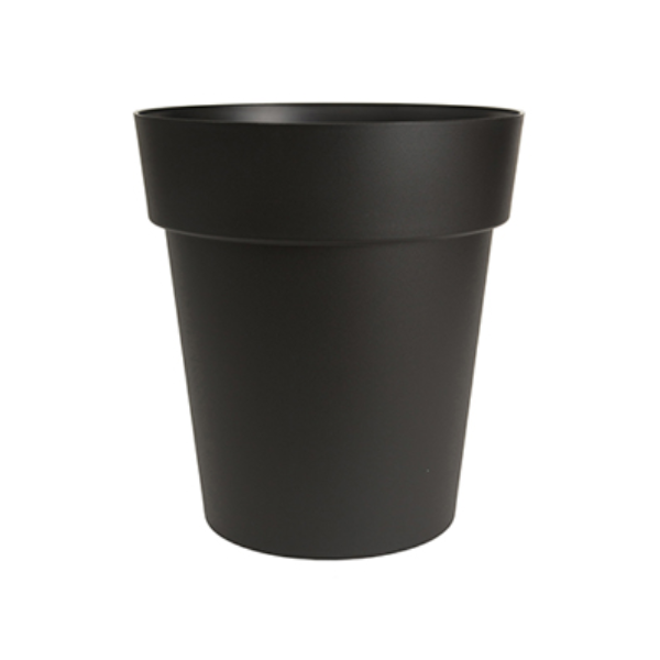 DCN Plastic Viva Round Self-Watering Planter, 53 cm (21"), Black