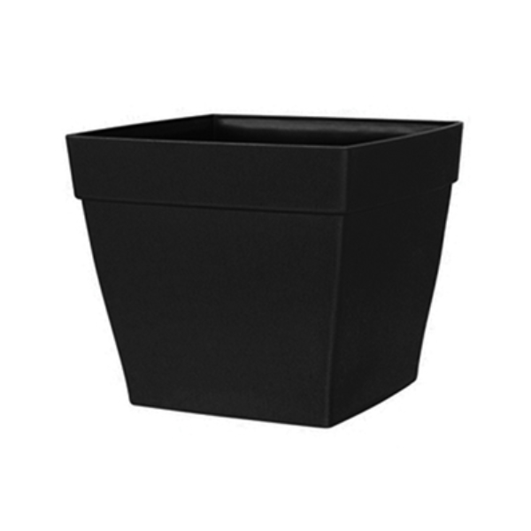 DCN Plastic Harmony Self-Watering Patio Planter (16"), Black
