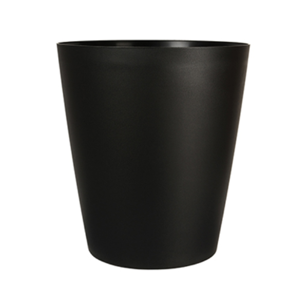 DCN Plastic Bistro Round Self-Watering Planter, 50 cm (20"), Black