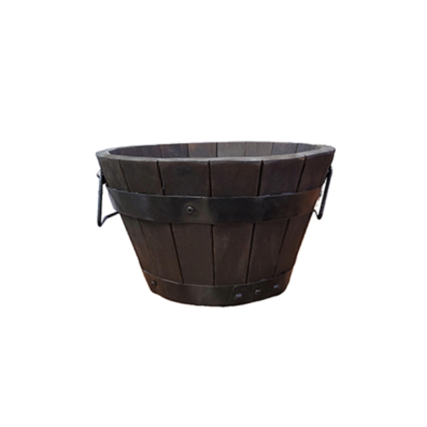 DeVault Small Dark Whiskey Barrel Planter, 25.4 x 15.24 cm (10" x 6"), Single