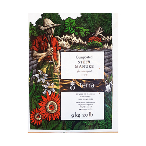 Terra Steer Manure Plus Compost 1-1-1, 9.1 kg (20 lbs)