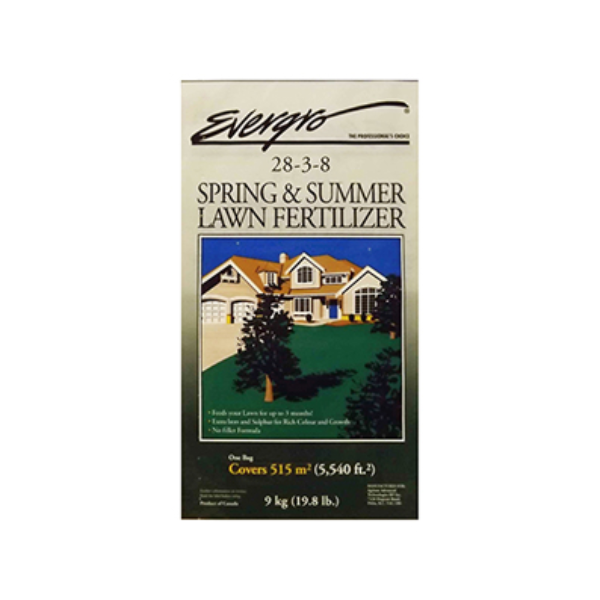 Evergro Spring & Summer Lawn Fertilizer 28-3-8, 9 kg (19.8 lb)