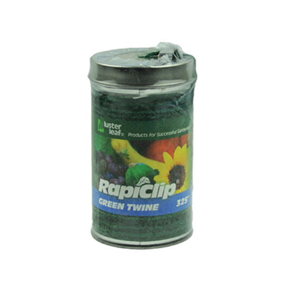 Luster Leaf RapiClip Green Jute Garden Twine, 100 m (325') w/ Dispenser Can