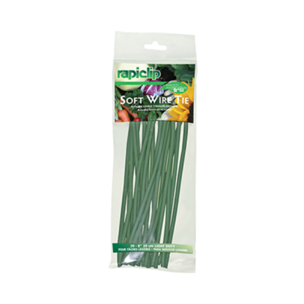 Luster Leaf RapiClip Green Soft Wire Ties, 20.32 (8") Strips (20 Pack)