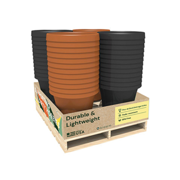 Bloem 50 cm (20") Terra Planter, Black / Terra Cotta Mix (60 pcs)