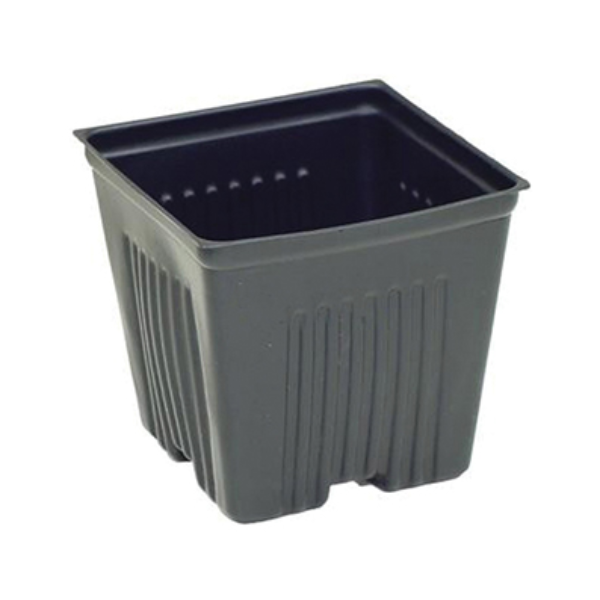 Gage Dura Pot 10 cm (4") Plastic Square Pot, Black, Bulk Case (1,500 pcs)