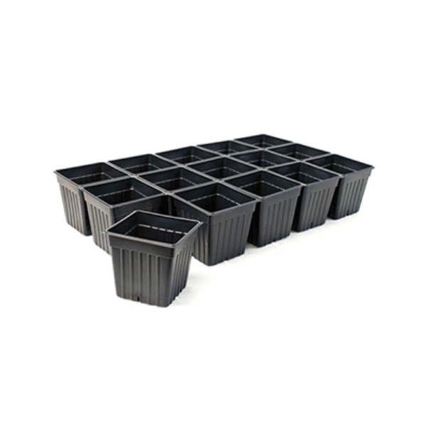 Plastic Tray Sheet Pot, 15 Square 10 cm (4") Pots (50 pcs)