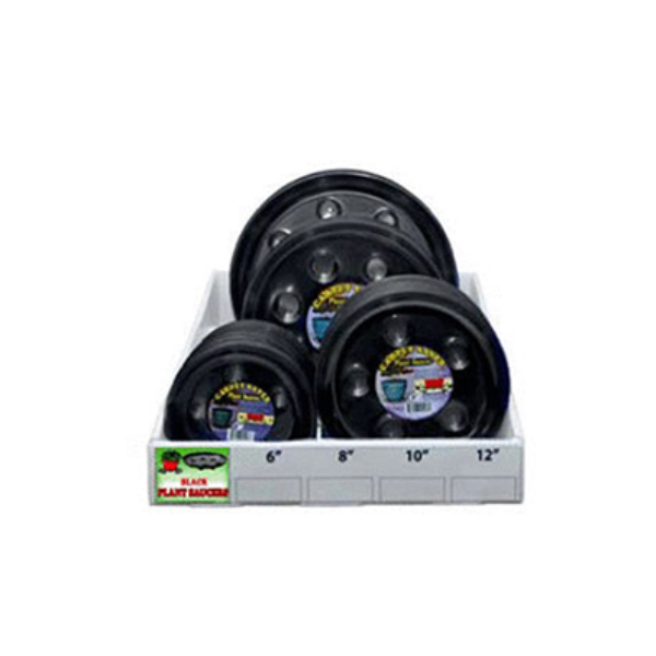 Curtis Wagner 15.2-30.5 cm (6"-12") Designer Heavy Plant Saucer, Black, Shelf Display (150 pcs)