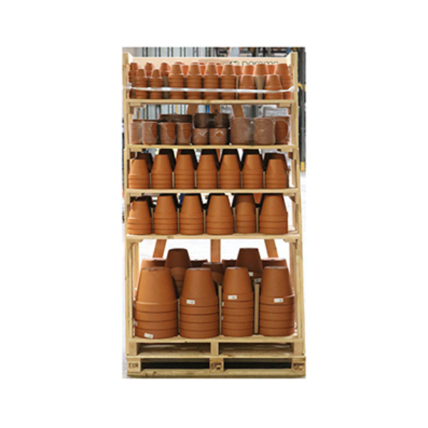 Deroma Standard Clay Pots & Saucers Display, Cotto (819 pcs)