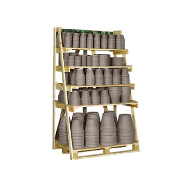 Deroma Standard Clay Pots & Saucers Display, Graphite (725 pcs)