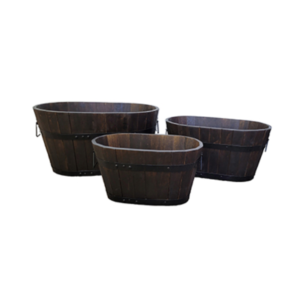DeVault Dark Oval Planters, Set of 3