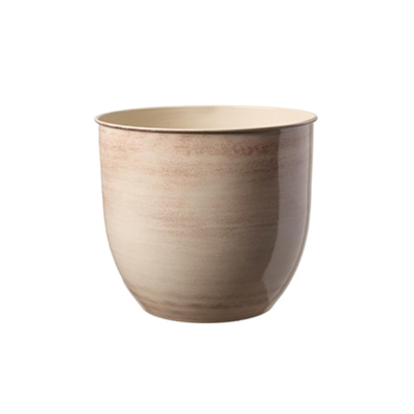Bloem 20 cm (8") Canyon Metal Planter, Cream