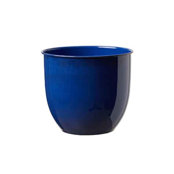 Bloem 20 cm (8") Canyon Metal Planter, Cobalt