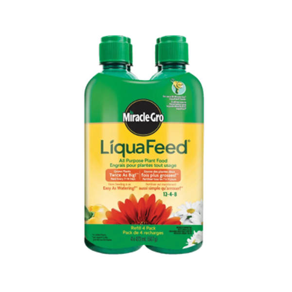 Miracle-Gro LiquaFeed All Purpose Plant Food Concentrate 12-4-8, 4 x 473 mL (Refill 4-Pack)