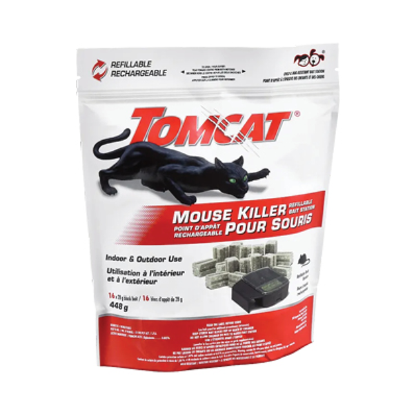 Tomcat Mouse Killer Refillable Bait Station & Blocks, 16 x 28 g (Tier 1)