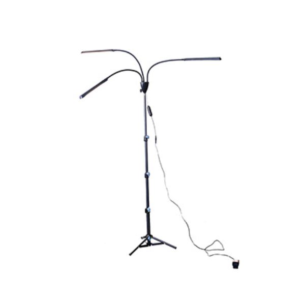 HAPPY PLANT GROW LAMP - 3 HEAD FLOOR LAMP ADJUSTABLE - 24w - BLACK