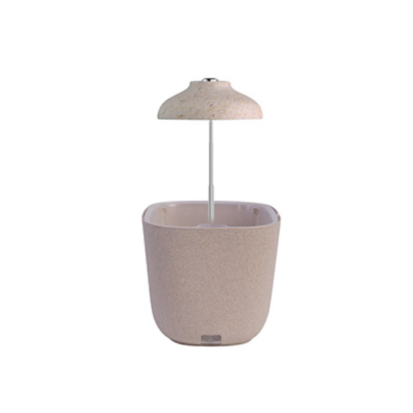 HAPPY PLANT SELF-WATERING 6" POT / LAMP COMBO - 5w - USB - WHITE